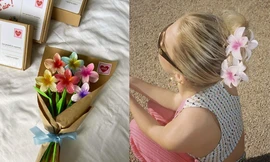 Quà tặng ngày 8/3: Kẹp tóc hoa sứ "đắt hàng", hoa không tàn lọt top xu hướng