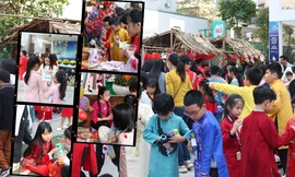 Hội chợ Xuân 2025 trường Tiểu học Đống Đa: Đồ ăn đắt hàng, người bán "rất tween"