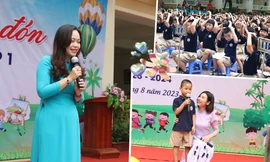 Hà Nội: Tiểu học Cát Linh đón các bạn học sinh lớp 1, tween làm "biển tim" cảm ơn bố mẹ