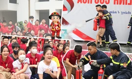 Tween tiểu học Thái Thịnh trải nghiệm làm lính cứu hỏa, học thoát hiểm khỏi phòng khí độc