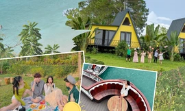 Trải nghiệm kỳ nghỉ "chanh sả" gần Hà Nội: Ở bungalow sang xịn, healing trên du thuyền