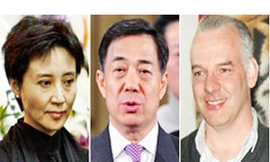 “Bộ ba” Cốc Khai Lai, Bạc Hy Lai và Neil Heywood. Ngoài nghi án ông Heywood bị hạ độc vì lý do tiền bạc, báo chí cũng đang đưa ra những thông tin khả năng ông này chết vì lý do tình ái.