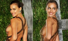 Khách dự tiệc Oscar đỏ mặt vì váy của bồ Ronaldo