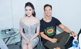 Á hậu Huyền My khoe vai trần quyến rũ bên diễn viên Kim Lý