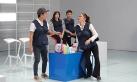 Hương Giang, Trường Giang diễn cảnh 'đẻ rớt' ở siêu thị.