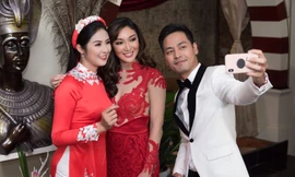 Hoa hậu Ngọc Hân, MC Phan Anh mặc áo dài đón Hoa hậu Trái đất 2017