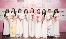 Các thí sinh tại sơ khảo miền Bắc Hoa hậu Việt Nam 2018.