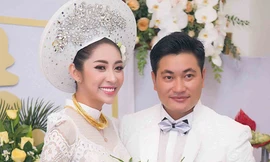 Hoa hậu đại dương Thu Thảo 'theo chồng về dinh' sau khi bão số 9 tan