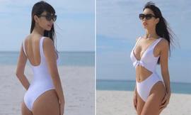 Hà Anh mặc bikini khoe vóc dáng nóng bỏng dù đang bầu 3 tháng