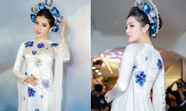 Á hậu Huyền My tái xuất sàn catwalk, mặc áo dài trăm triệu làm vedette