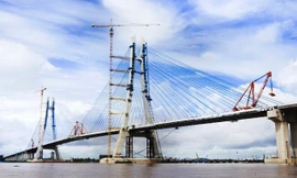 Công trường cầu Vàm Cống