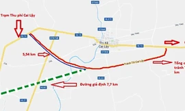 Bản đồ tuyến tránh Thị xã Cai Lậy và tuyến giả định. Tác giả: Bảo An