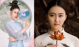 2 cô gái lọt Top 5 Người đẹp Thể thao HHVN 2020 ‘đọ sắc’ với áo dài