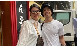 Cựu người mẫu Trang Trần và Công Phượng. 