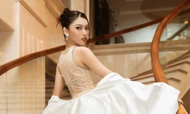 Á hậu Ngọc Thảo xinh đẹp như công chúa với đầm xuyên thấu