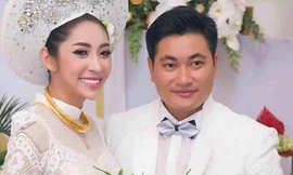 Hoa hậu Đại dương Đặng Thu Thảo trong ngày cưới. 