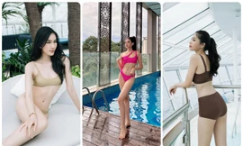 Top 3 HHVN 2020 đọ dáng với bikini: Ngọc Thảo cực sexy, Đỗ Thị Hà nuột nà với đôi chân thẳng tắp