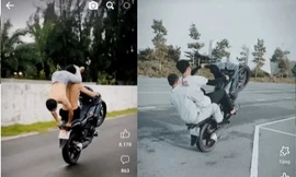 Xác minh nhóm thanh niên chở ba, bốc đầu xe máy ở Bình Dương