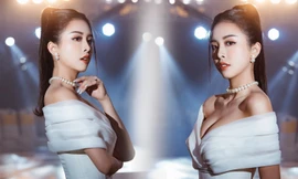 Á hậu Thuý An diện váy xẻ ngực sâu nóng bỏng