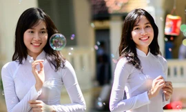 Vẻ đẹp trong veo của Á hậu Phạm Ngọc Phương Anh thời cấp 3