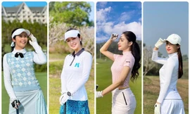 Dàn hậu đình đám khoe dáng trên sân golf