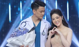 Quang Lâm và Thanh Tâm trong chương trình "Người ấy là ai".