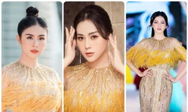 Diện lại váy lông vũ của Hoa hậu Ngọc Hân và Á hậu Ngọc Thảo, Phương Oanh vẫn đẹp gây mê
