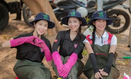 Thí sinh ‘Hoa hậu Việt Nam’ 2024 dọn rác lan tỏa vẻ đẹp dấn thân và sống xanh