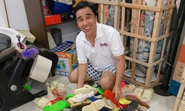 Ốc Thanh Vân ngỡ ngàng trước bộ sưu tập dép tổ ong 'khủng' của MC Quyền Linh