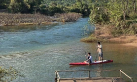 Không gian hoang sơ, trong lành của vùng rừng núi Hòa Bắc được nhiều người yêu thích. Ảnh: Quang Việt