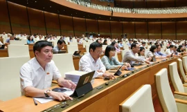 Các đại biểu biểu quyết thông qua dự thảo nghị quyết tại đợt 1, Kỳ họp thứ 6. Ảnh: QH