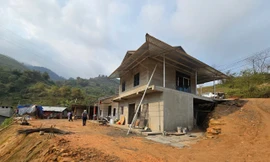 Căn nhà mới khang trang của gia đình anh Vàng Xành Guyện thôn Nậm Trà xã Gia Phú (Bảo Thắng, Lào Cai)