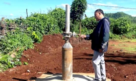 Ban đầu, ông Đàm Xuân Hòa lắp van để sử dụng nguồn khí nhưng bất thành