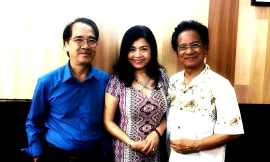 Nhạc sĩ Lê Đức Cường và vợ chồng ca sĩ Chế Linh 