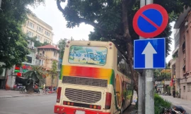 Chiếc xe đỗ ngay sau biển cấm đỗ xe