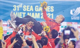 Sau 5 năm gắn bó, HLV Park Hang-seo trở thành HLV giàu thành tích nhất với bóng đá Việt Nam cho đến nay. Ảnh: Trọng Tài