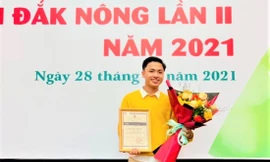 Huỳnh Văn Quí (lớp 12A2, Trường THPT Krông Nô, huyện Krông Nô, Đắk Nông) đoạt giải Nhất cuộc thi khởi nghiệp tỉnh Đắk Nông lần thứ 2