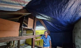 Ông Võ Văn Hội và người thân ở trong ngôi nhà cổ xuống cấp nhiều năm nay