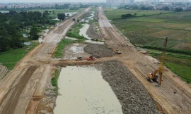 Vành đai 4 đã hiện hình hài sau hơn 1 năm khởi công. Ảnh: Anh Trọng