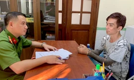 Công an đang làm việc, lấy lời khai đối tượng Lê Văn Bậm