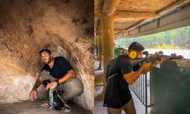 Khách tây thích thú chui hầm, bắn súng AK ở địa đạo Củ Chi