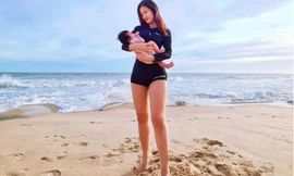 Đông Nhi khoe dáng săn chắc, chân dài miên man sau 2 tháng sinh con