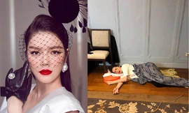 Lý Nhã Kỳ chia sẻ ảnh mệt mỏi ngủ gật tại hậu trường 