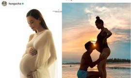 Hồ Ngọc Hà lần đầu khoe bụng bầu bên Kim Lý 