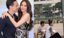 Cười 'bể bụng' với ảnh Hà Hồ - Kim Lý bế con ngồi vỉa hè 'bán son' 