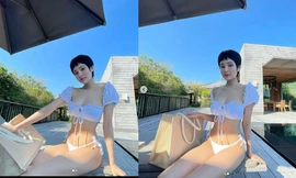 Hiền Hồ khoe body nuột nà cực gợi cảm với bikini 
