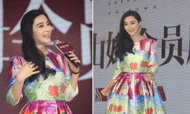 Phạm Băng Băng gây ấn tượng với váy họa tiết mái nhà