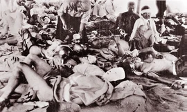 Nạn nhân bom nguyên tử tại khu lều ven sông Ota.