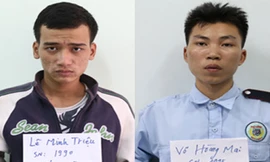 Các đối tượng tại cơ quan Công an.