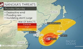 Bão Nangka sắp đổ bộ đảo Shikoku, Nhật Bản. Nguồn: artemis.bm.